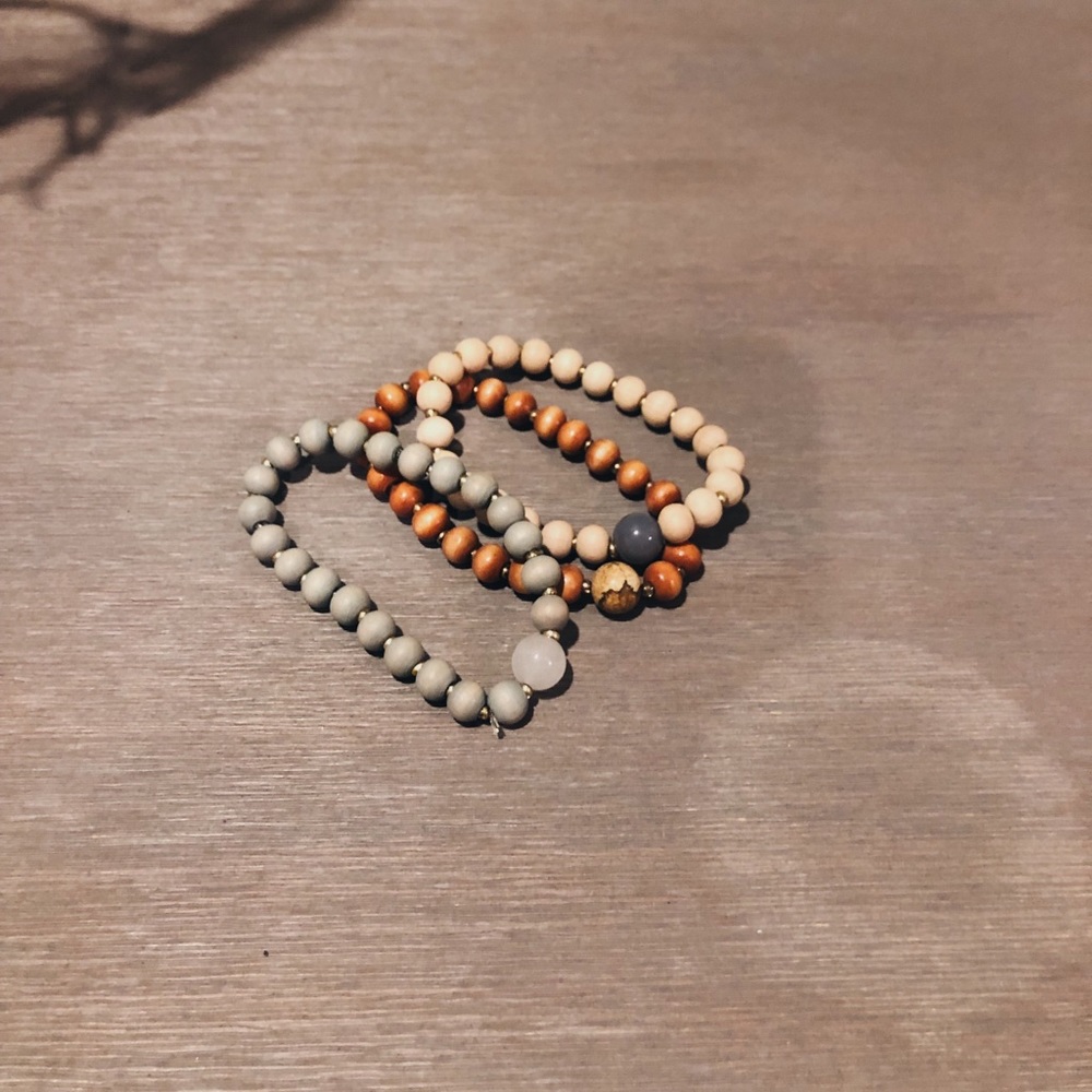 Wooden bracelet set (3 bracelets)